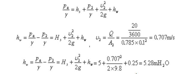 如图孔板流量计，输送20℃空气，测量h=100mmh2o,&mu;=0.62,d=100mm,求q。